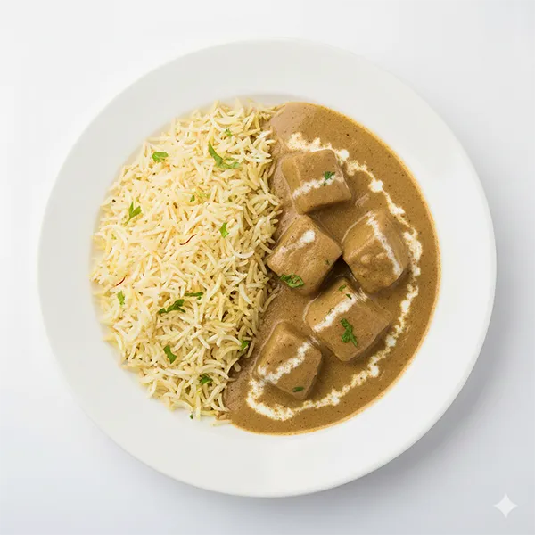 Awadhi mutton korma with aromatic basmati rice